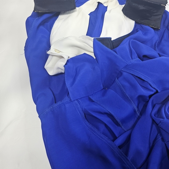 John Roberts Midi Length Button Front Dress Womens 5 / 6 Red Blue Vintage 90's - Picture 7 of 10